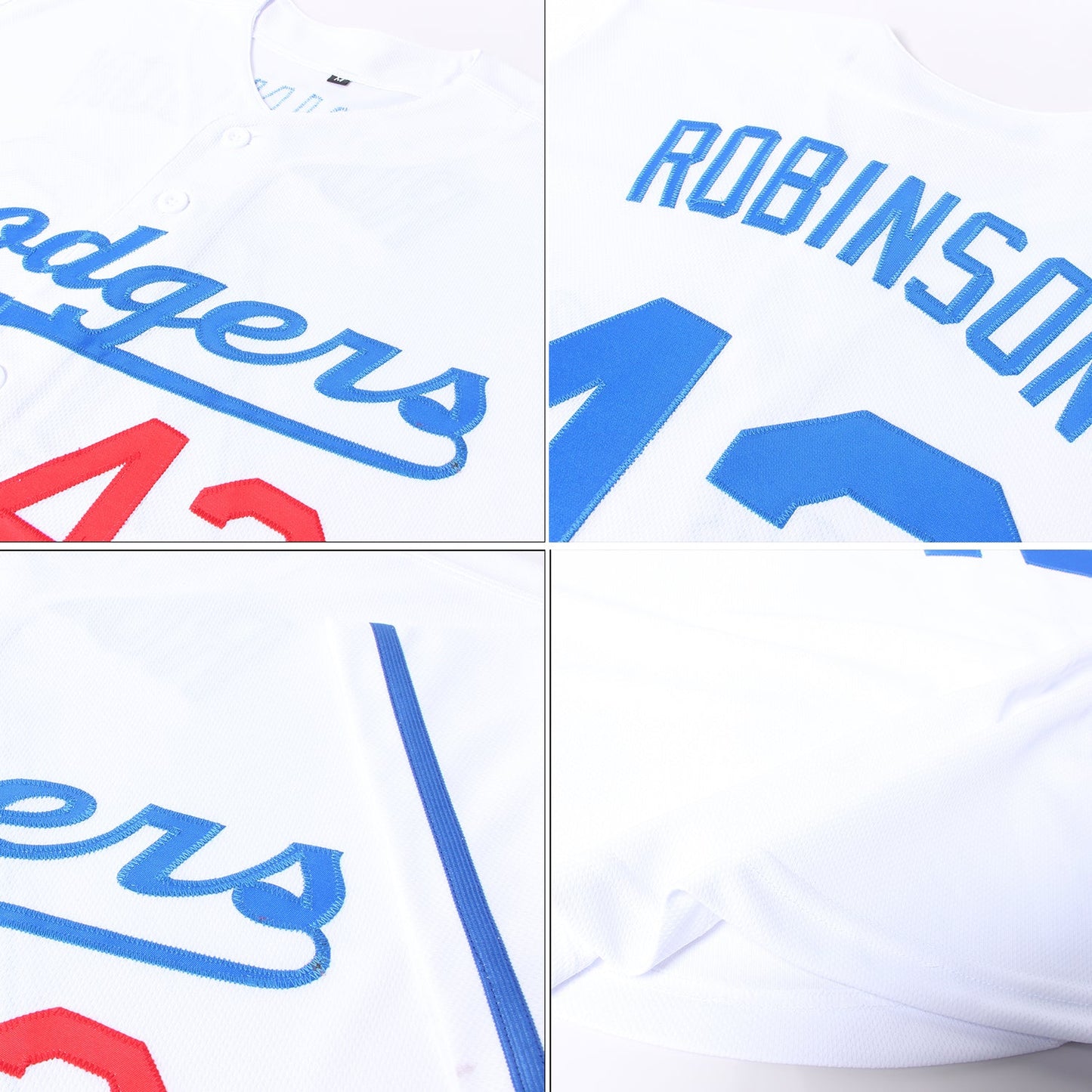 Custom White Royal-Red Authentic Baseball Jersey view 6