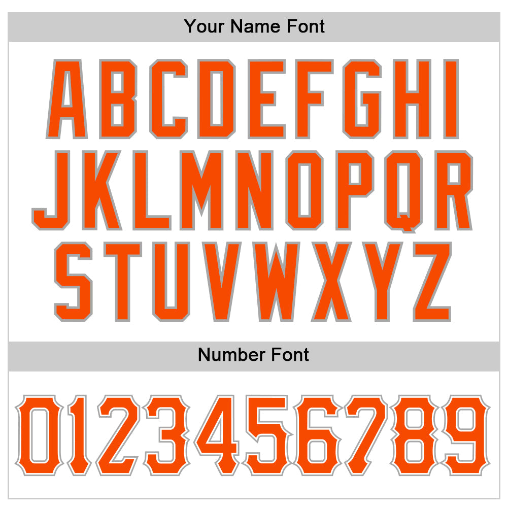 Custom White Orange-Gray Authentic Baseball Jersey view 4