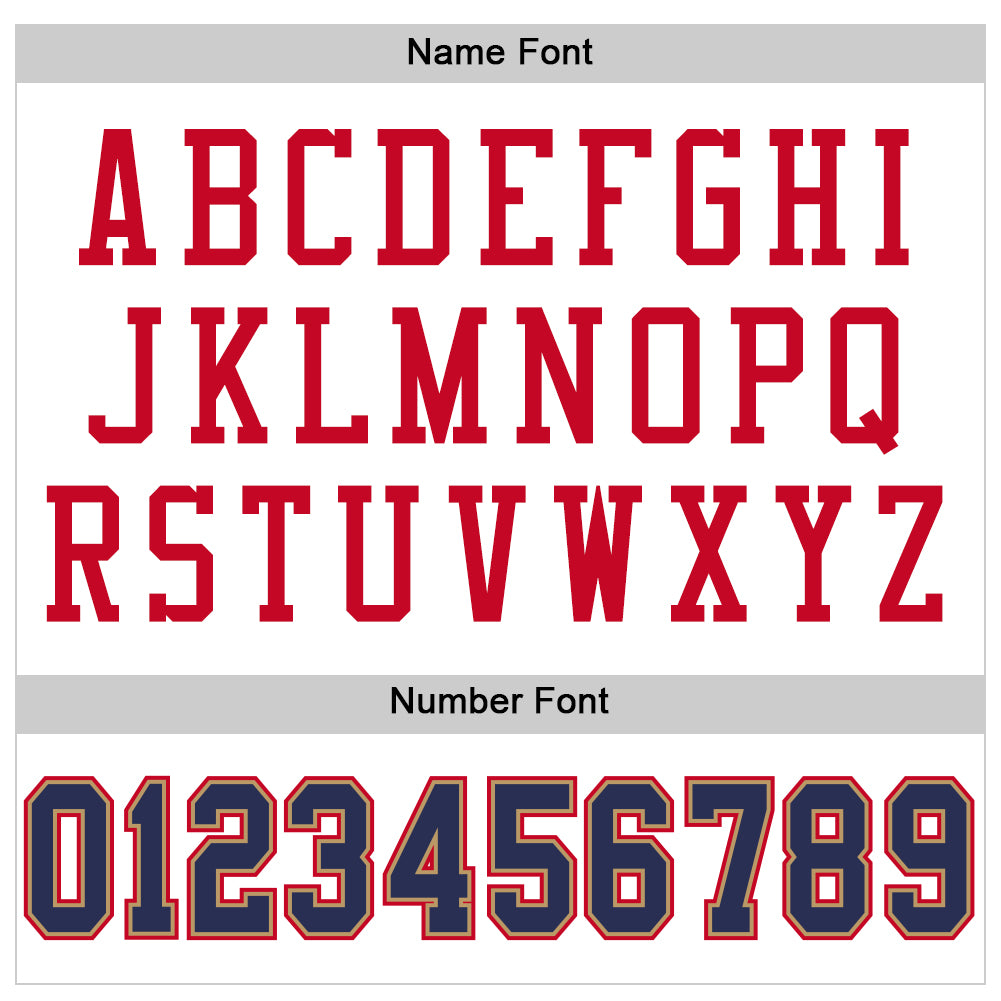 Custom White Navy-Red Mesh Authentic Throwback Football Jersey view 4