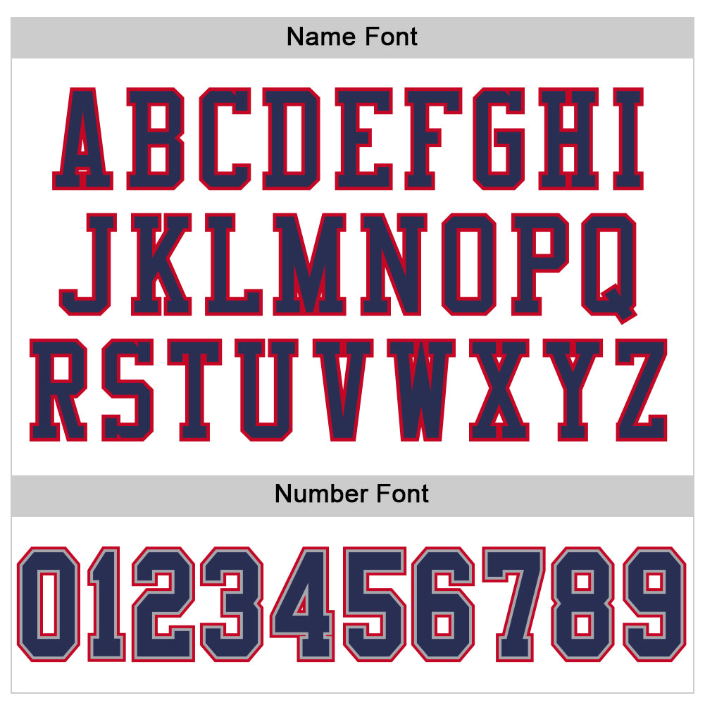 Custom White Navy-Red Mesh Authentic Throwback Football Jersey view 4