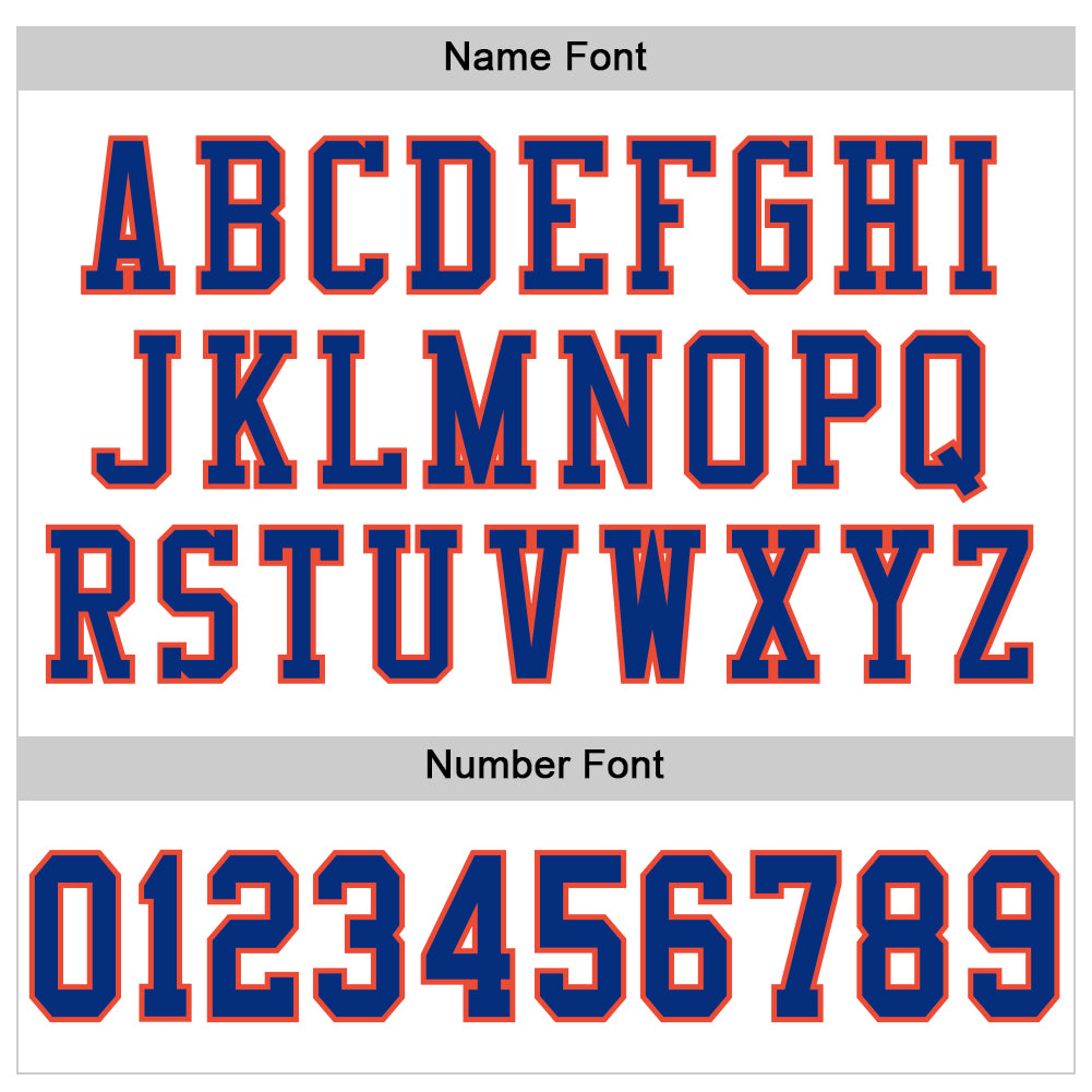 Custom White Royal-Orange Mesh Authentic Throwback Football Jersey view 4