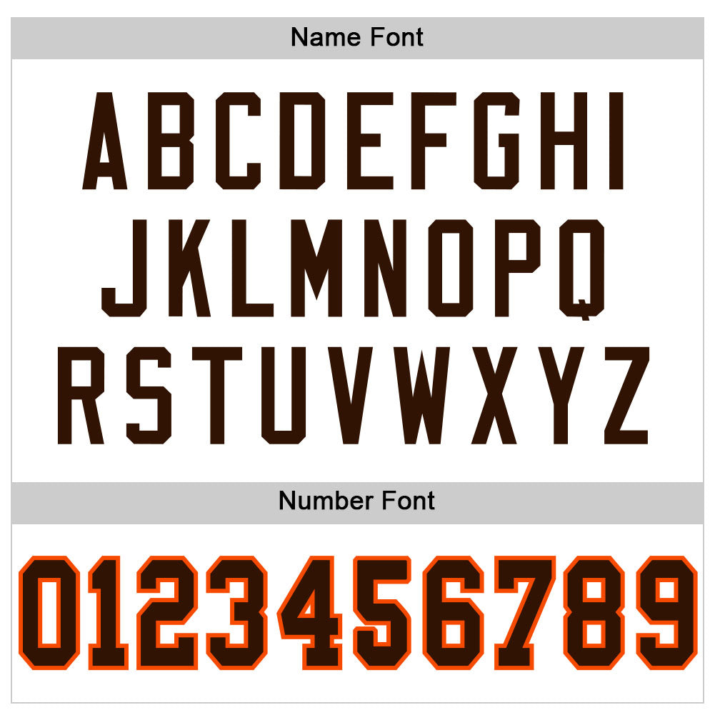 Custom White Brown-Orange Mesh Authentic Football Jersey view 4