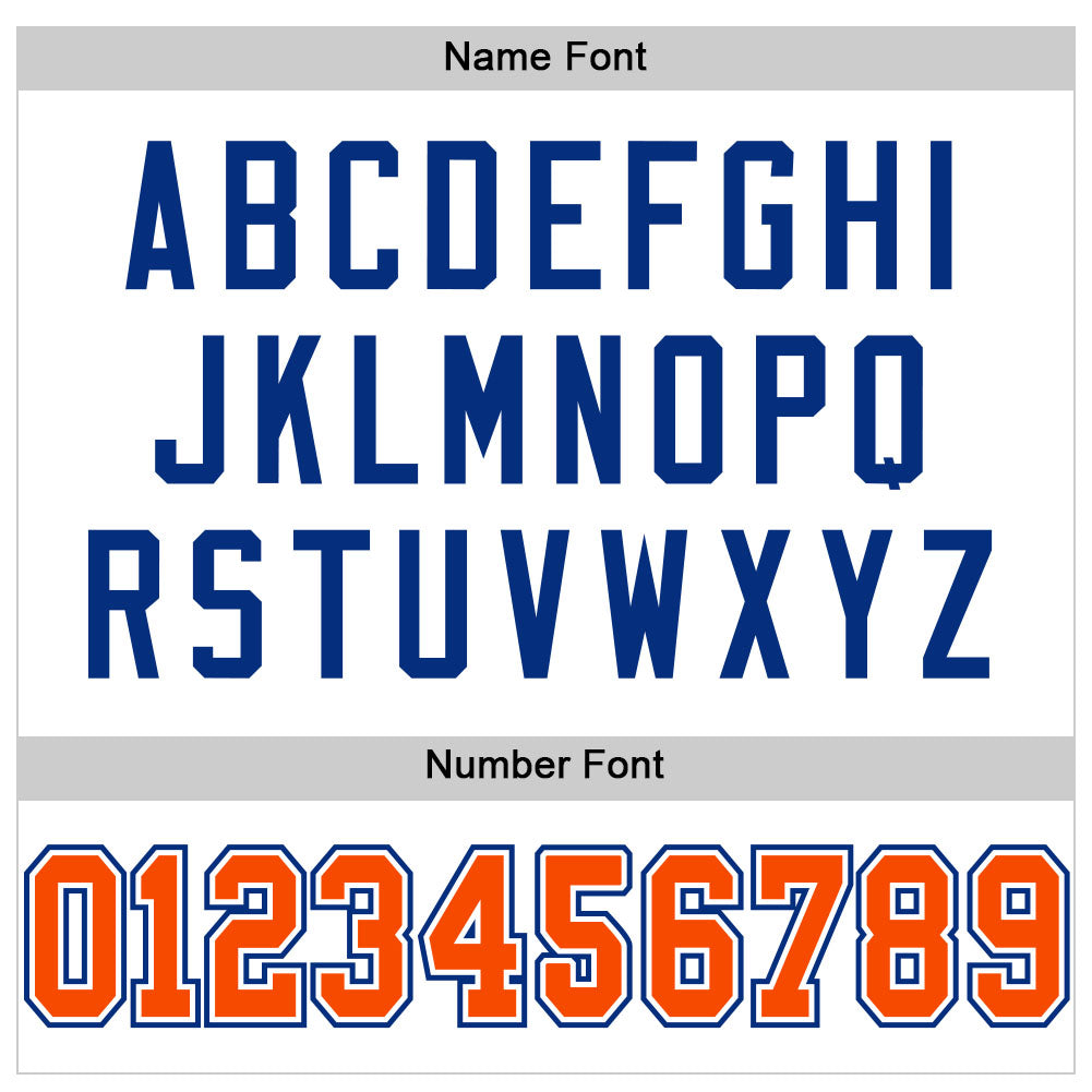 Custom White Orange-Royal Mesh Authentic Football Jersey view 4