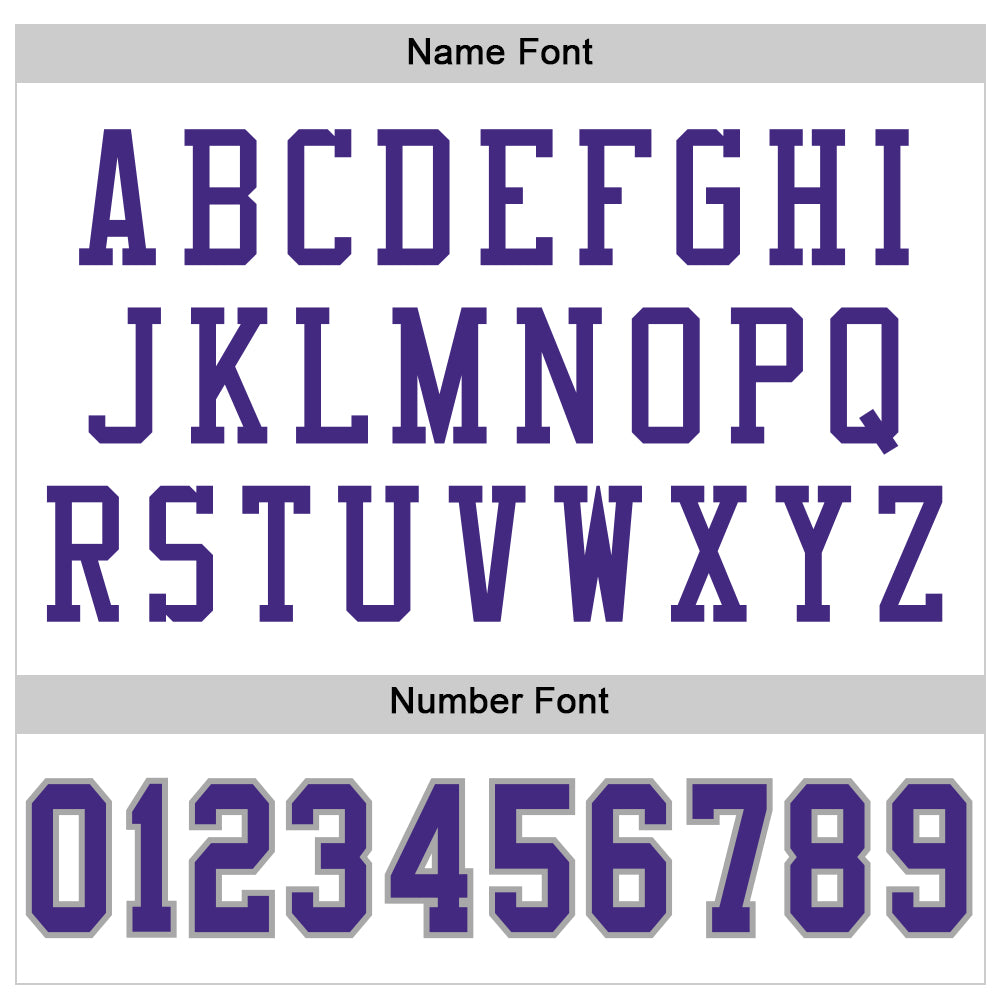 Custom White Purple-Gray Mesh Authentic Football Jersey view 4