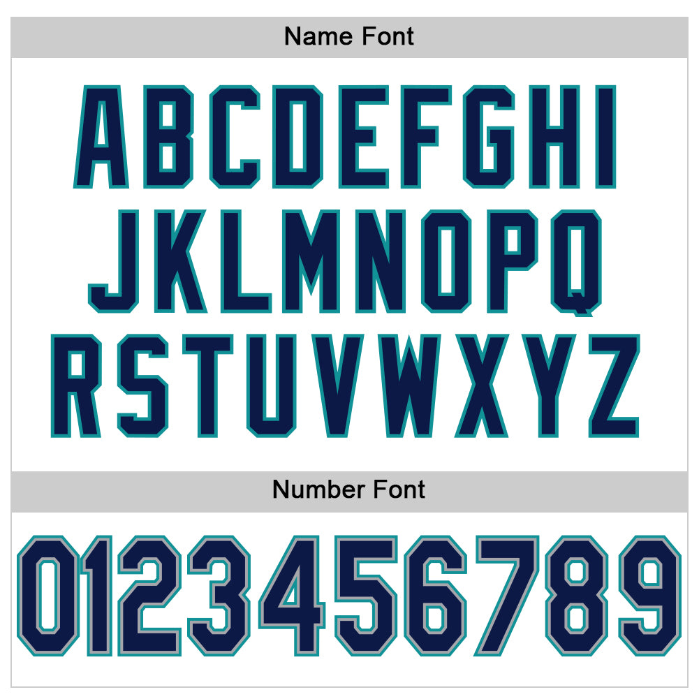 Custom White Navy-Aqua Mesh Authentic Football Jersey view 4
