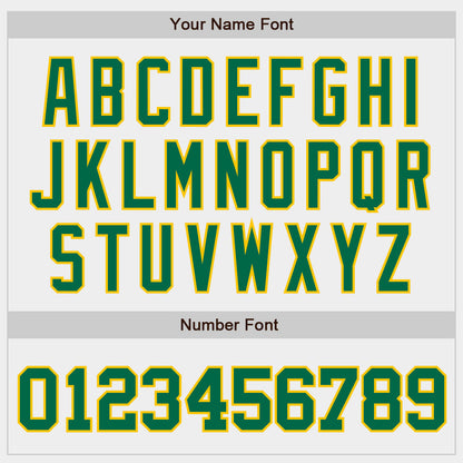 Custom White Kelly Green-Gold Authentic Baseball Jersey view 4