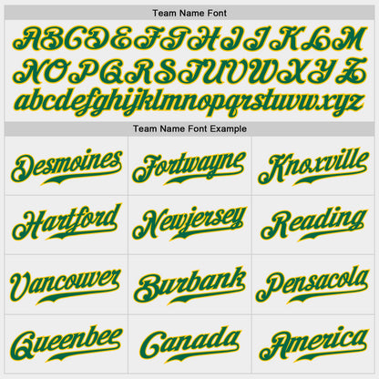Custom White Kelly Green-Gold Authentic Baseball Jersey view 5