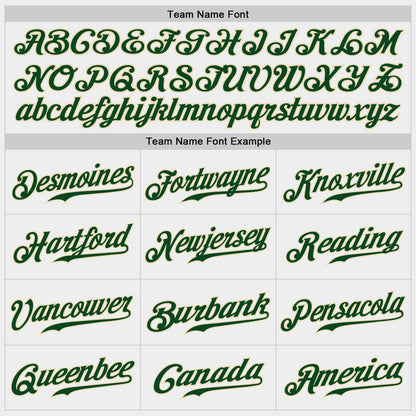 Custom White Green-Cream Authentic Baseball Jersey view 5