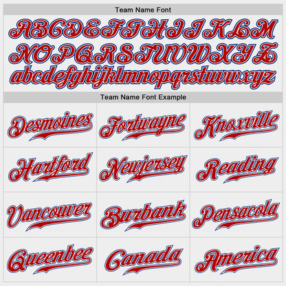 Custom White Red-Royal Authentic Baseball Jersey view 5