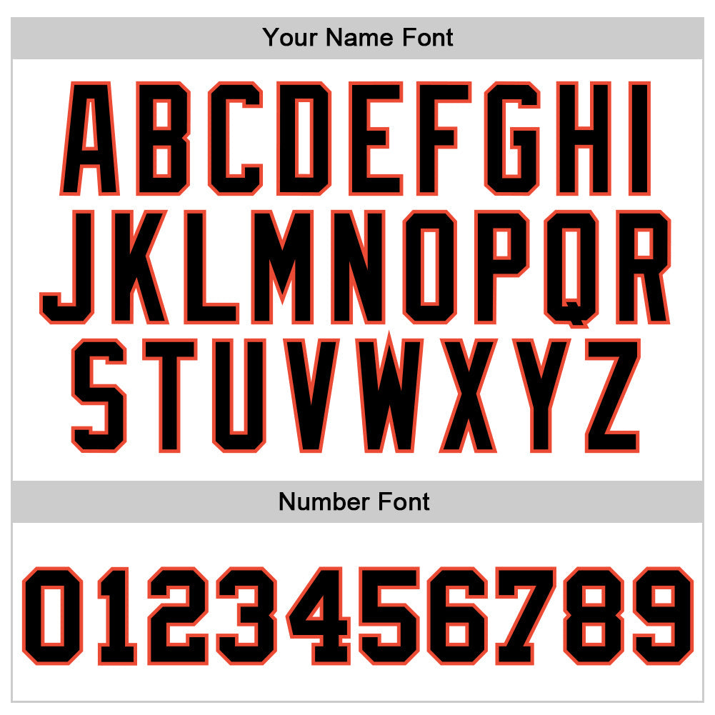 Custom White Black-Orange Authentic Throwback Basketball Jersey view 3