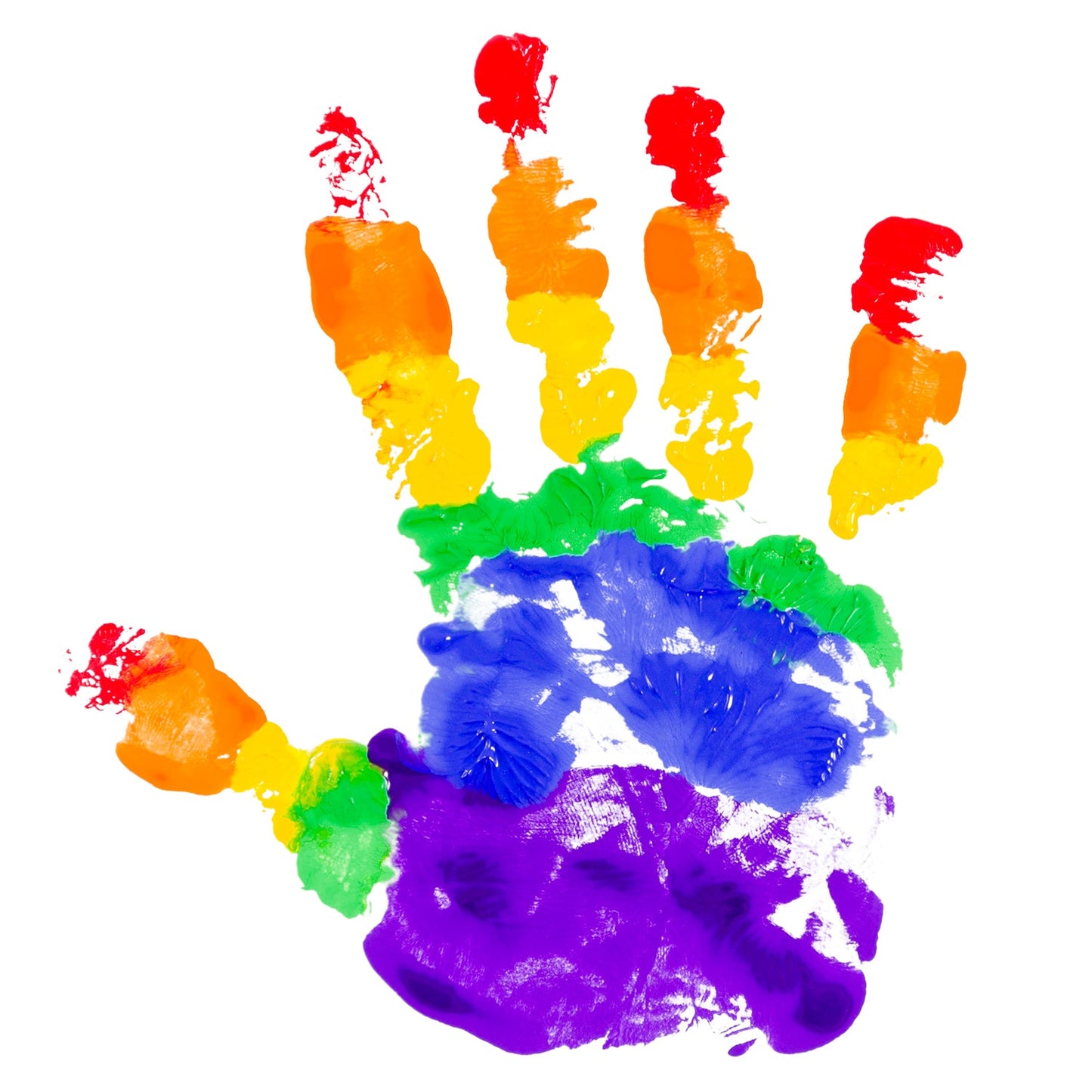 Custom White Gold-Purple Rainbow Colored Hand For Pride LGBT Performance T-Shirt view 2