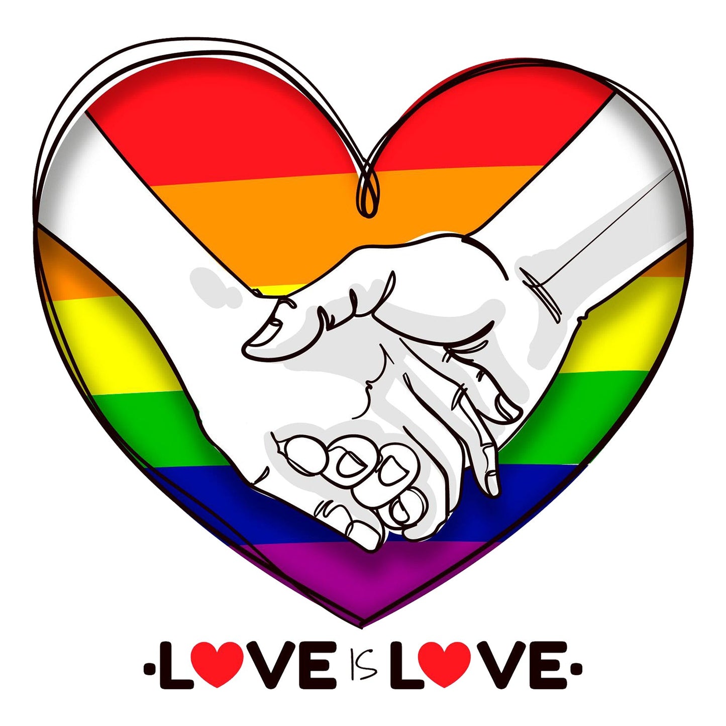 Custom White Red-Black Rainbow Colored Heart For Pride Month Love Is Love LGBT Authentic Baseball Jersey view 2