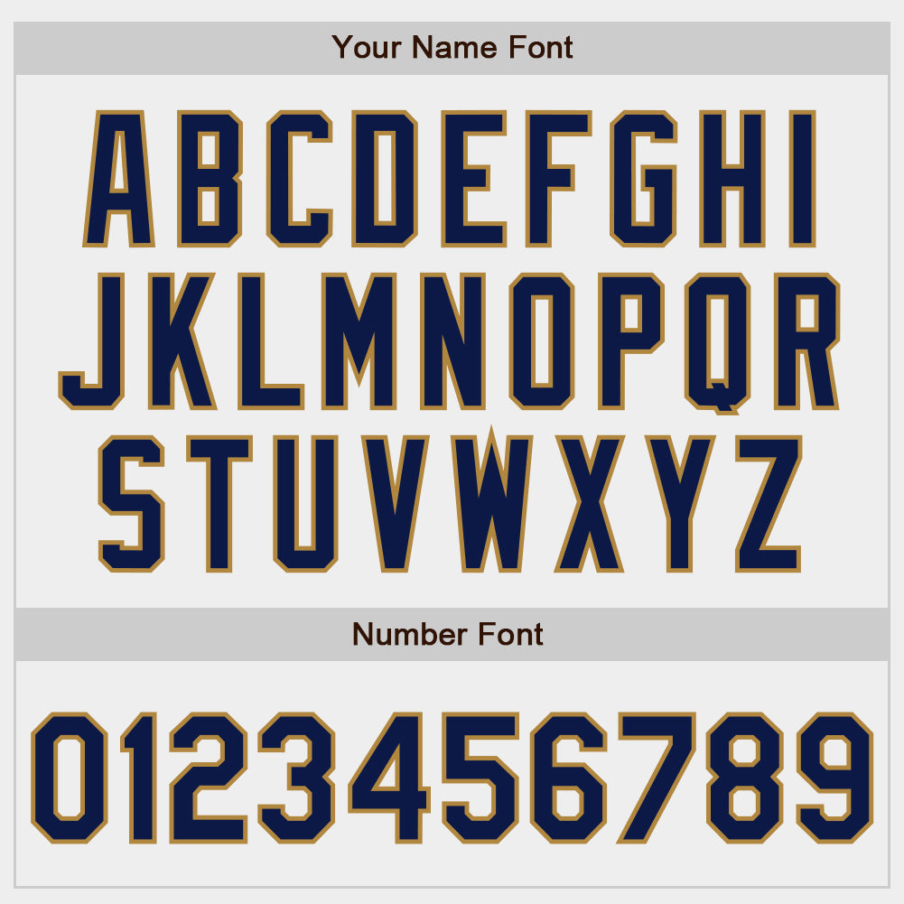 Custom White Navy-Old Gold Authentic Baseball Jersey view 5