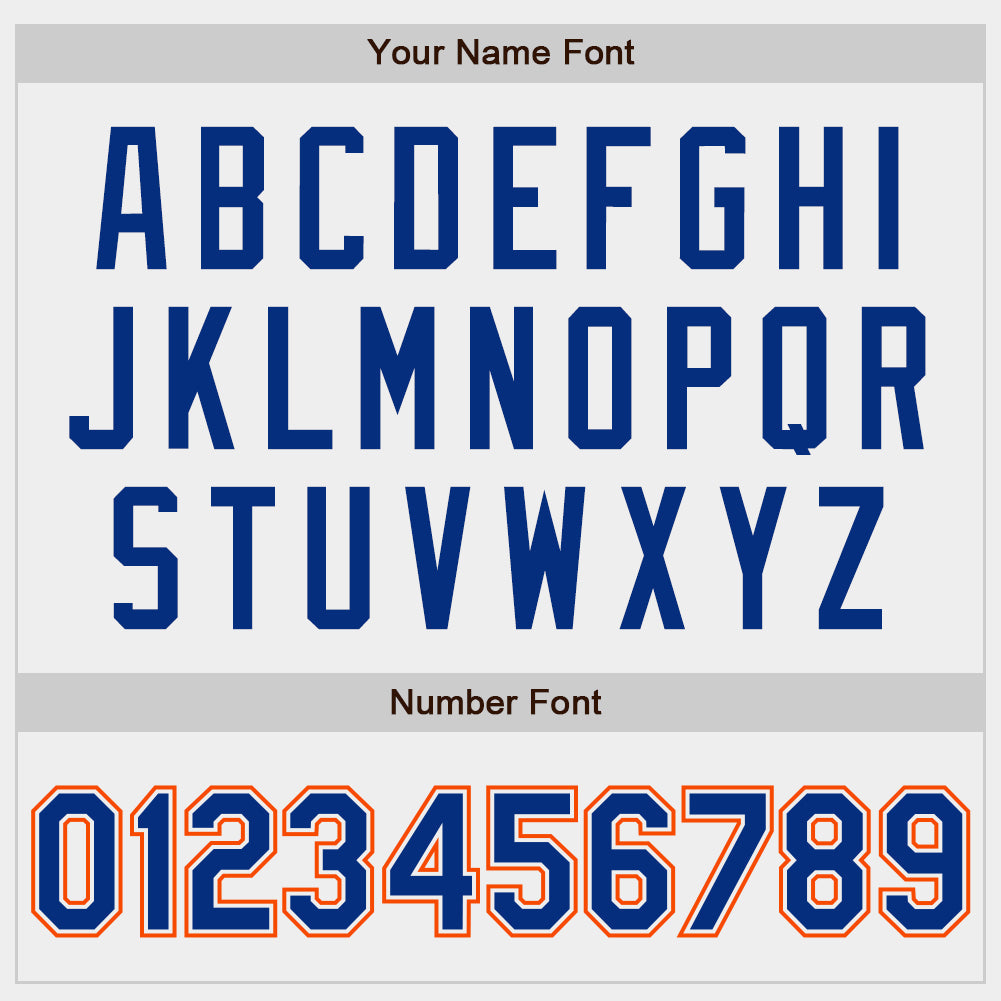 Custom White Royal-Orange Authentic Baseball Jersey view 5