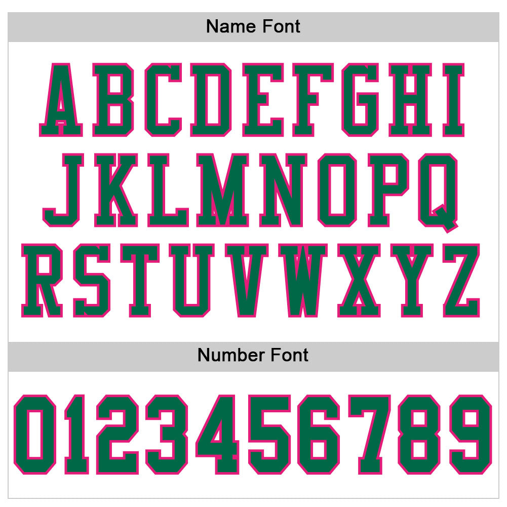Custom White Kelly Green-Hot Pink Mesh Authentic Football Jersey view 4