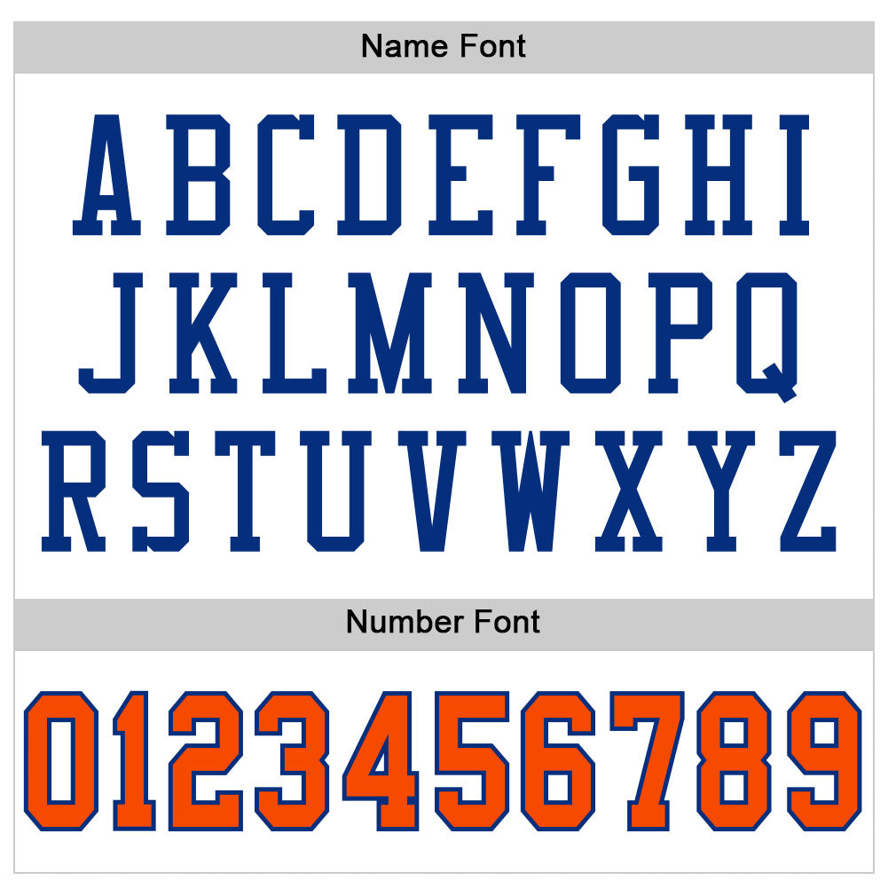 Custom White Orange-Royal Mesh Authentic Football Jersey view 4