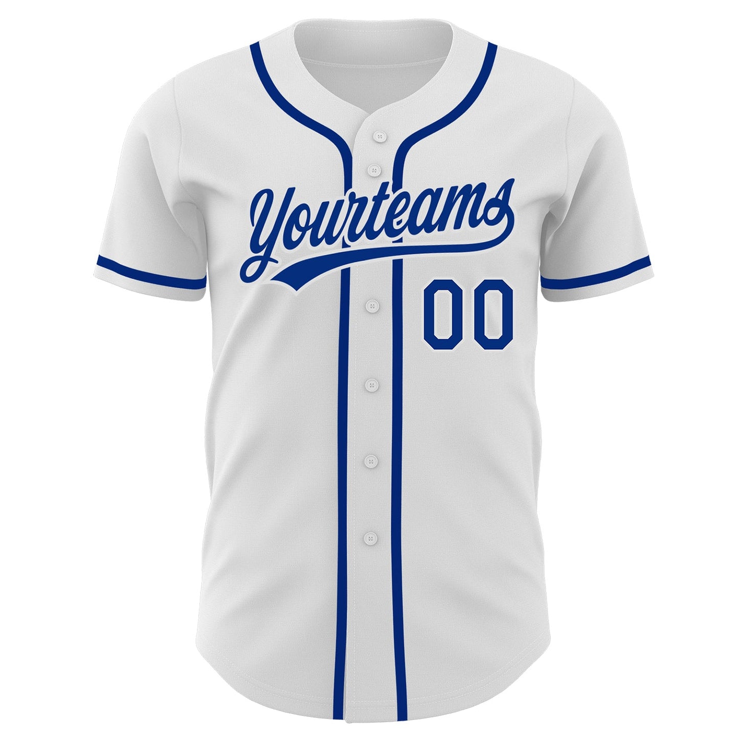 Custom White Royal Authentic Baseball Jersey view 2