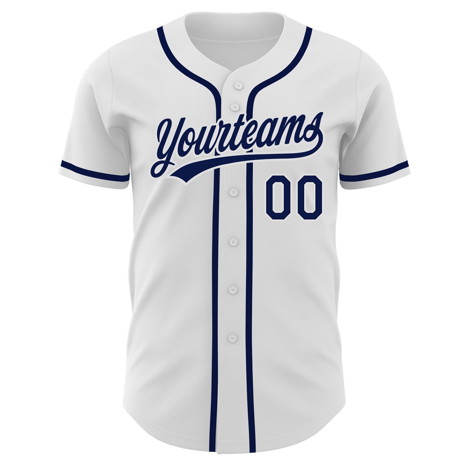 Custom White Navy Authentic Baseball Jersey view 2