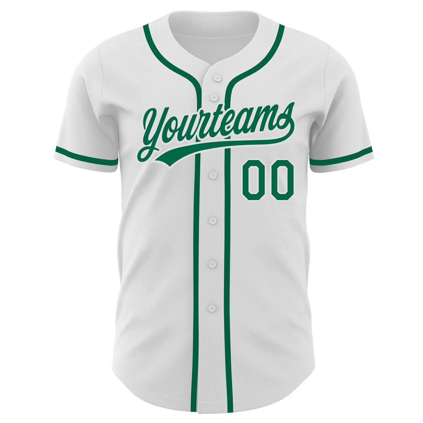Custom White Kelly Green Authentic Baseball Jersey view 2