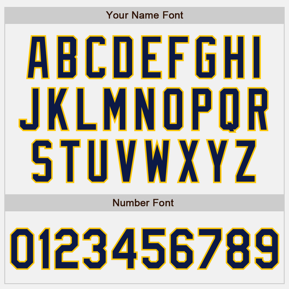 Custom White Navy-Gold Authentic Baseball Jersey view 5