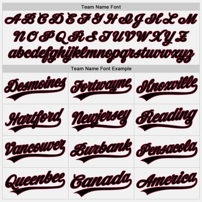 Custom White Black-Crimson Authentic Baseball Jersey view 4