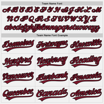 Custom White Black Pinstripe Crimson Authentic Baseball Jersey view 4
