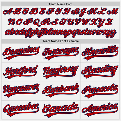 Custom White Red Pinstripe Red-Navy Authentic Baseball Jersey view 4