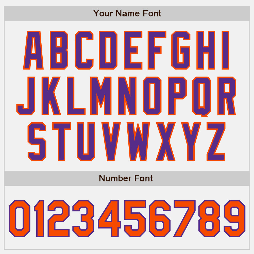 Custom White Purple Pinstripe Orange Authentic Baseball Jersey view 5
