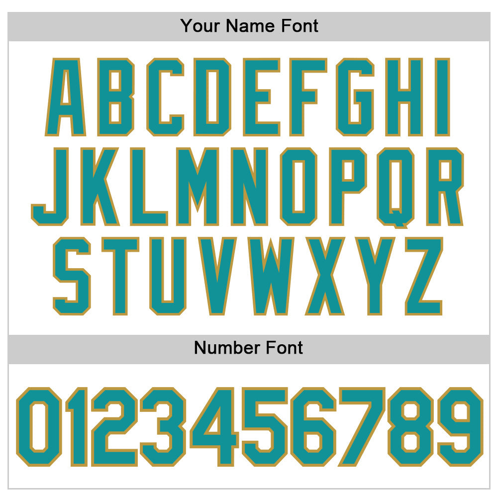 Custom White Teal-Old Gold Authentic Baseball Jersey view 5