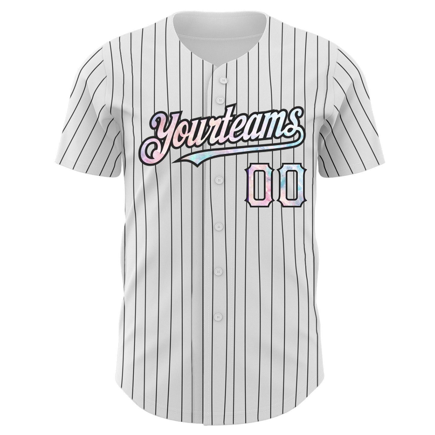 Custom White Black Pinstripe Tie Dye Authentic Baseball Jersey view 2