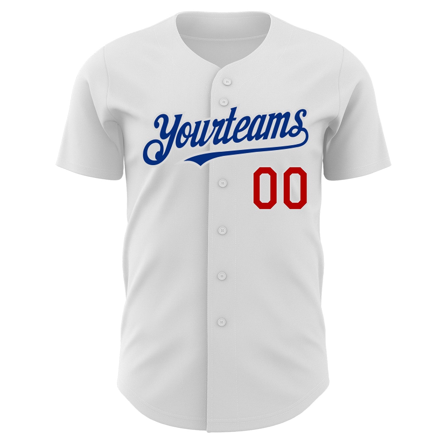 Custom White Red-Royal Authentic Baseball Jersey view 2
