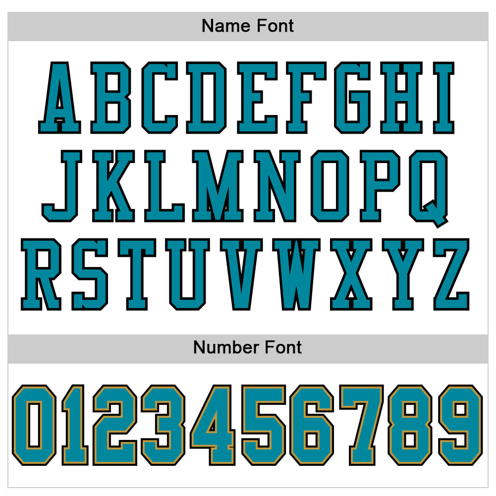 Custom White Teal Old Gold-Black Mesh Authentic Football Jersey view 4