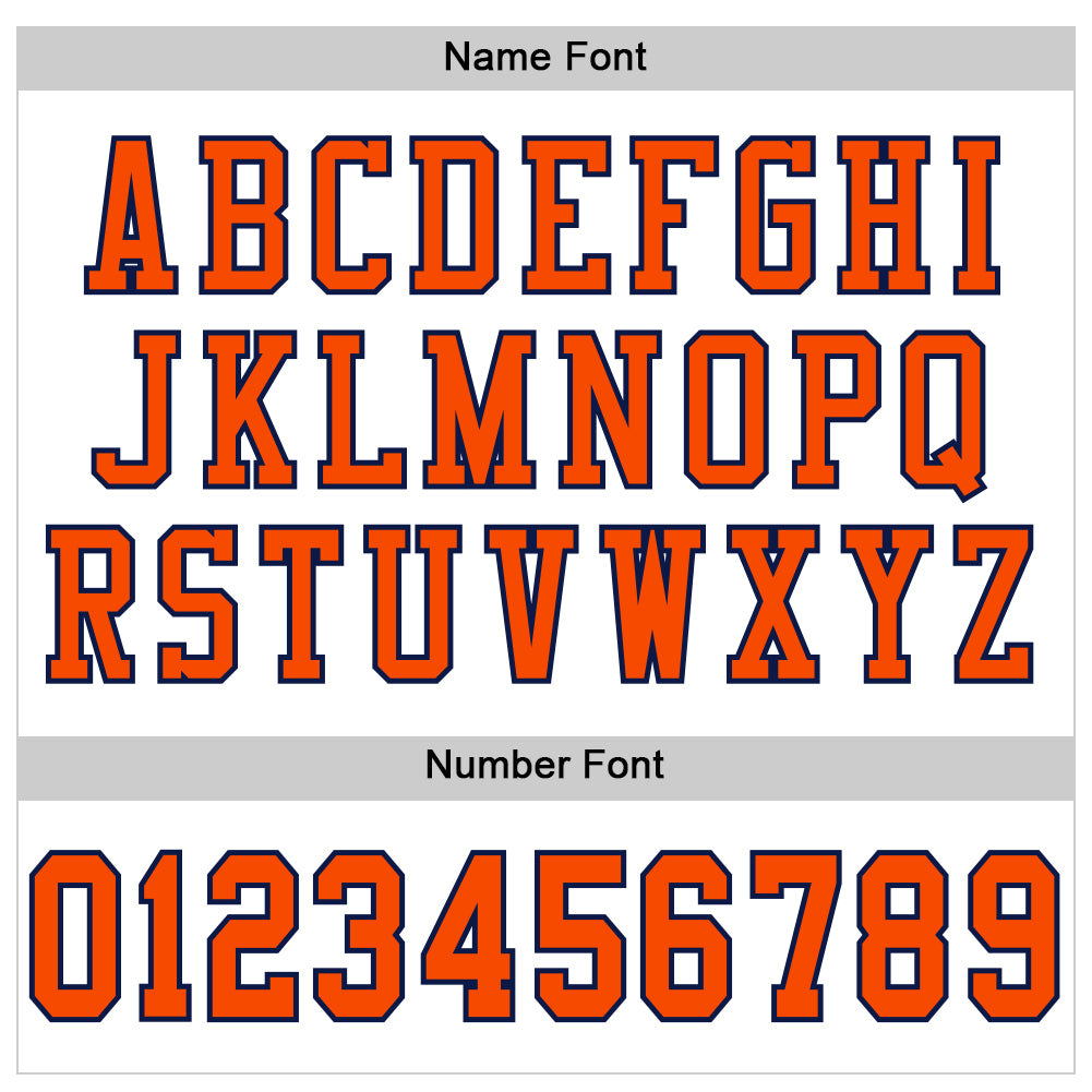 Custom White Orange-Navy Mesh Authentic Football Jersey view 4