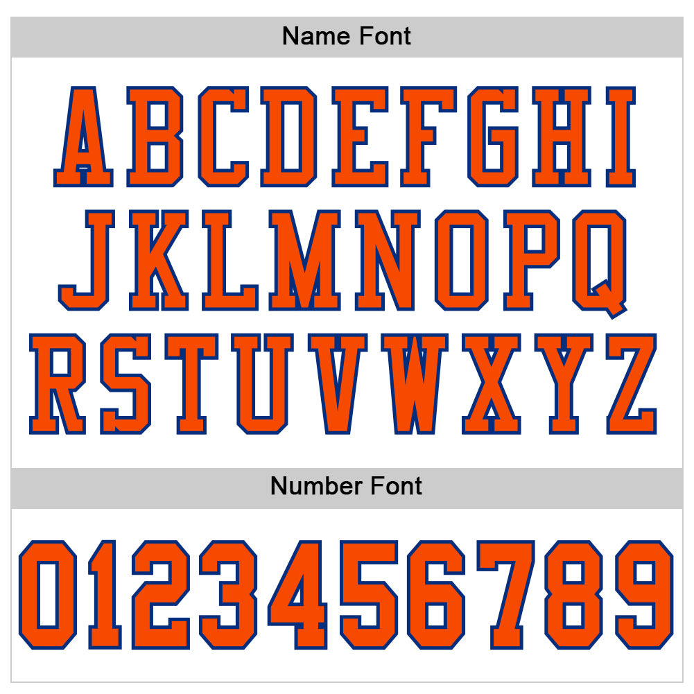 Custom White Orange-Royal Mesh Authentic Football Jersey view 4