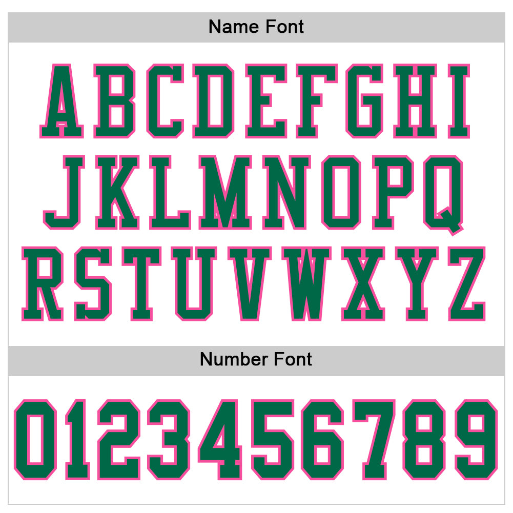 Custom White Kelly Green-Pink Mesh Authentic Football Jersey view 4