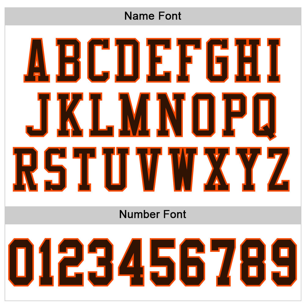 Custom White Brown-Orange Mesh Authentic Football Jersey view 4