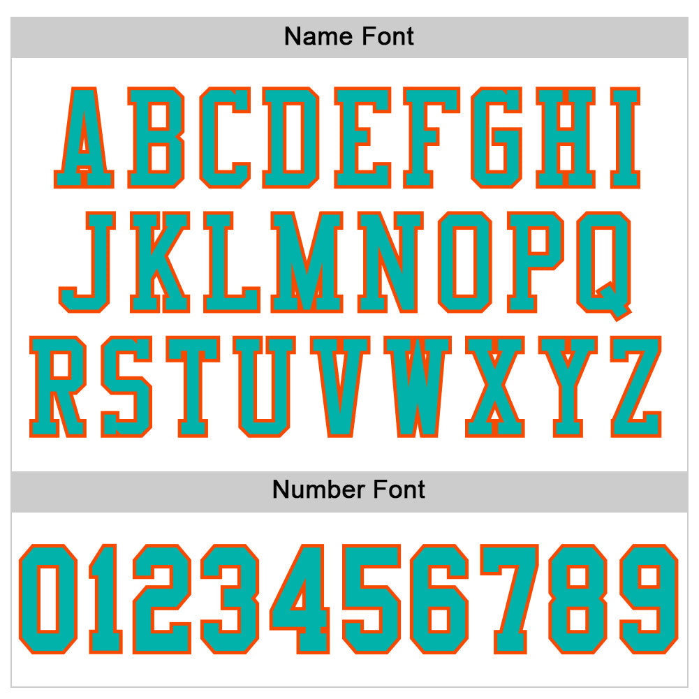 Custom White Aqua-Orange Mesh Authentic Football Jersey view 4