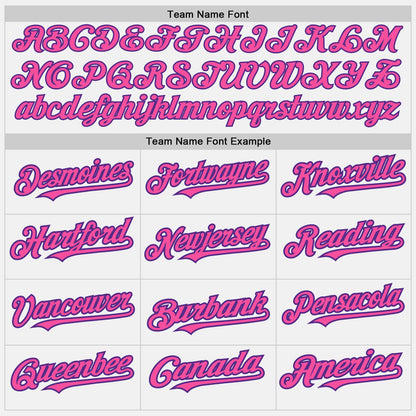 Custom White Purple-Pink Authentic Baseball Jersey view 4