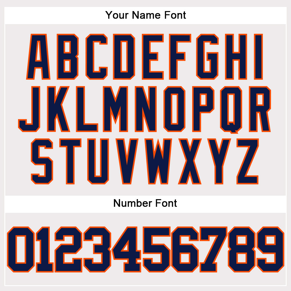 Custom White Navy-Orange Authentic Baseball Jersey view 5