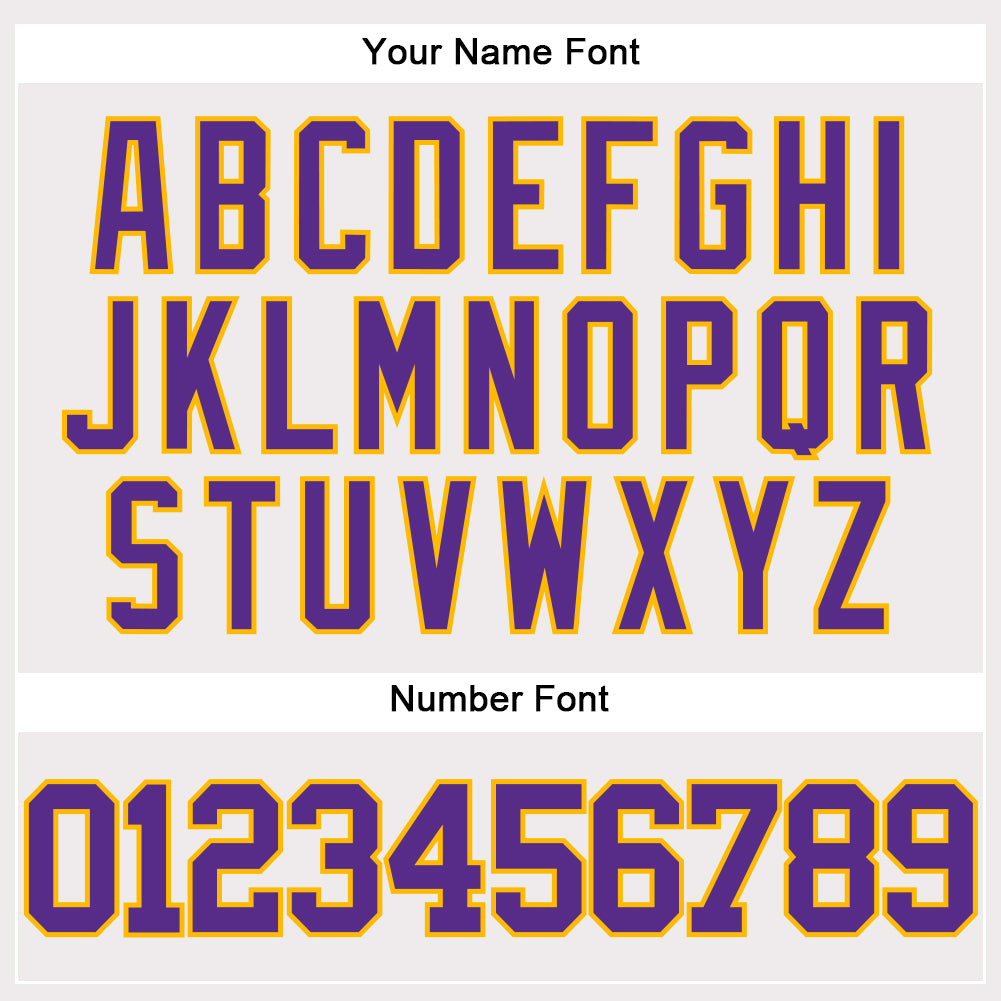 Custom White Purple-Gold Authentic Baseball Jersey view 5