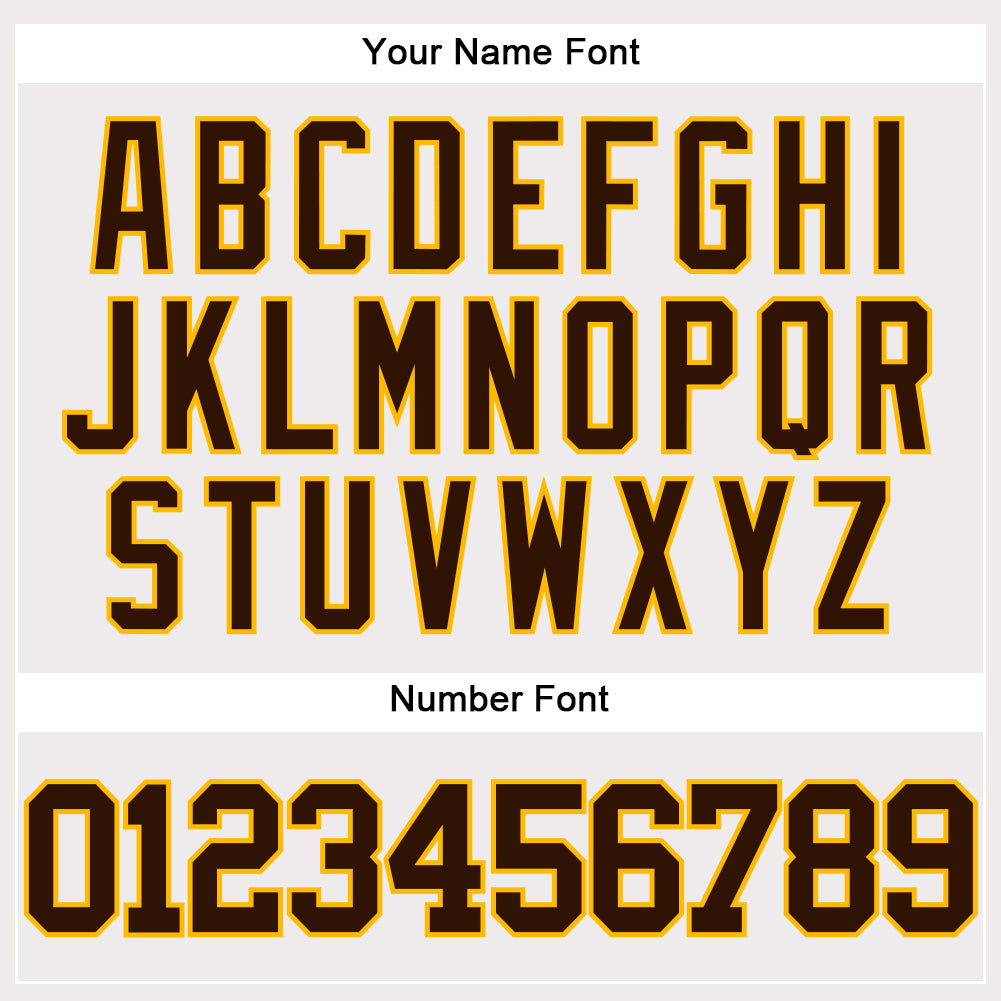 Custom White Brown-Gold Authentic Baseball Jersey view 5