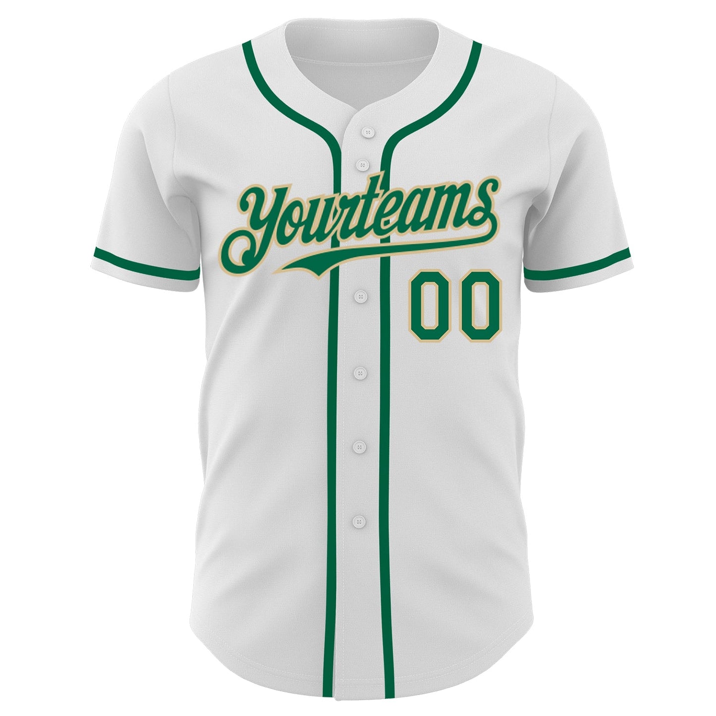 Custom White Kelly Green-Vegas Gold Authentic Baseball Jersey view 2