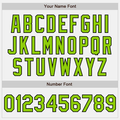 Custom White (Black Neon Green Pinstripe) Neon Green-Black Authentic Baseball Jersey view 5