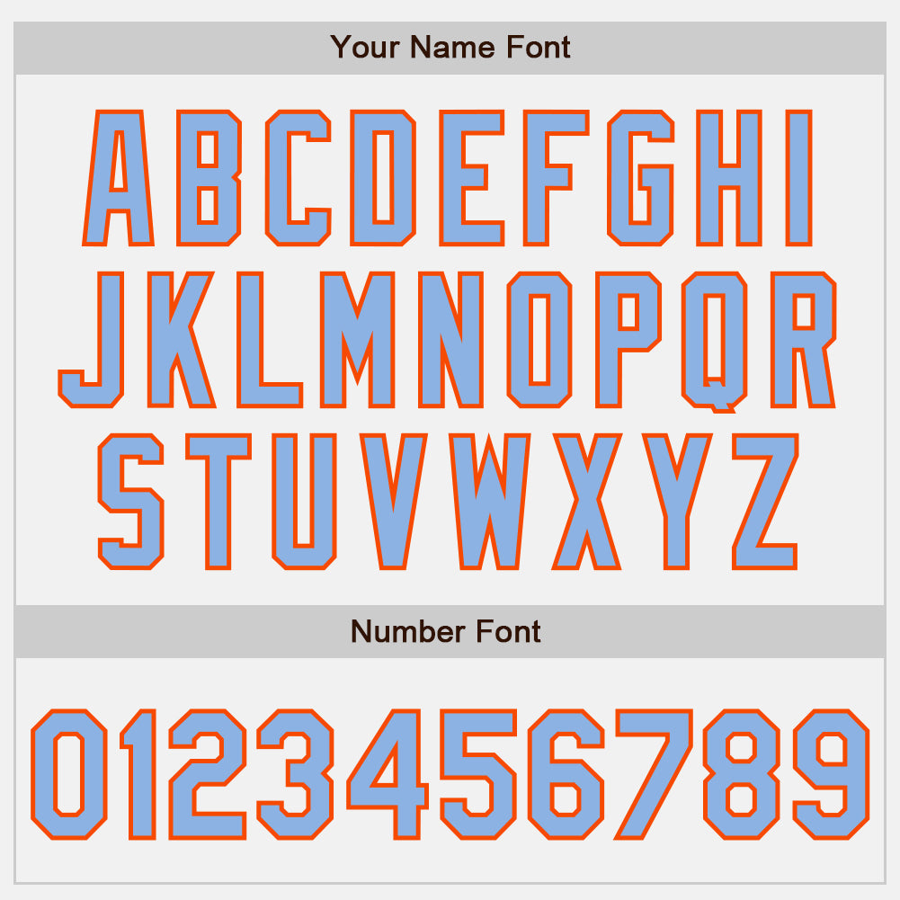 Custom White (Light Blue Orange Pinstripe) Light Blue-Orange Authentic Baseball Jersey view 5