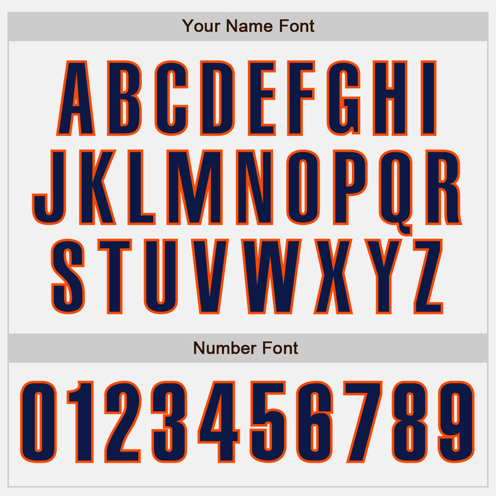 Custom White Navy-Orange Authentic Baseball Jersey view 5