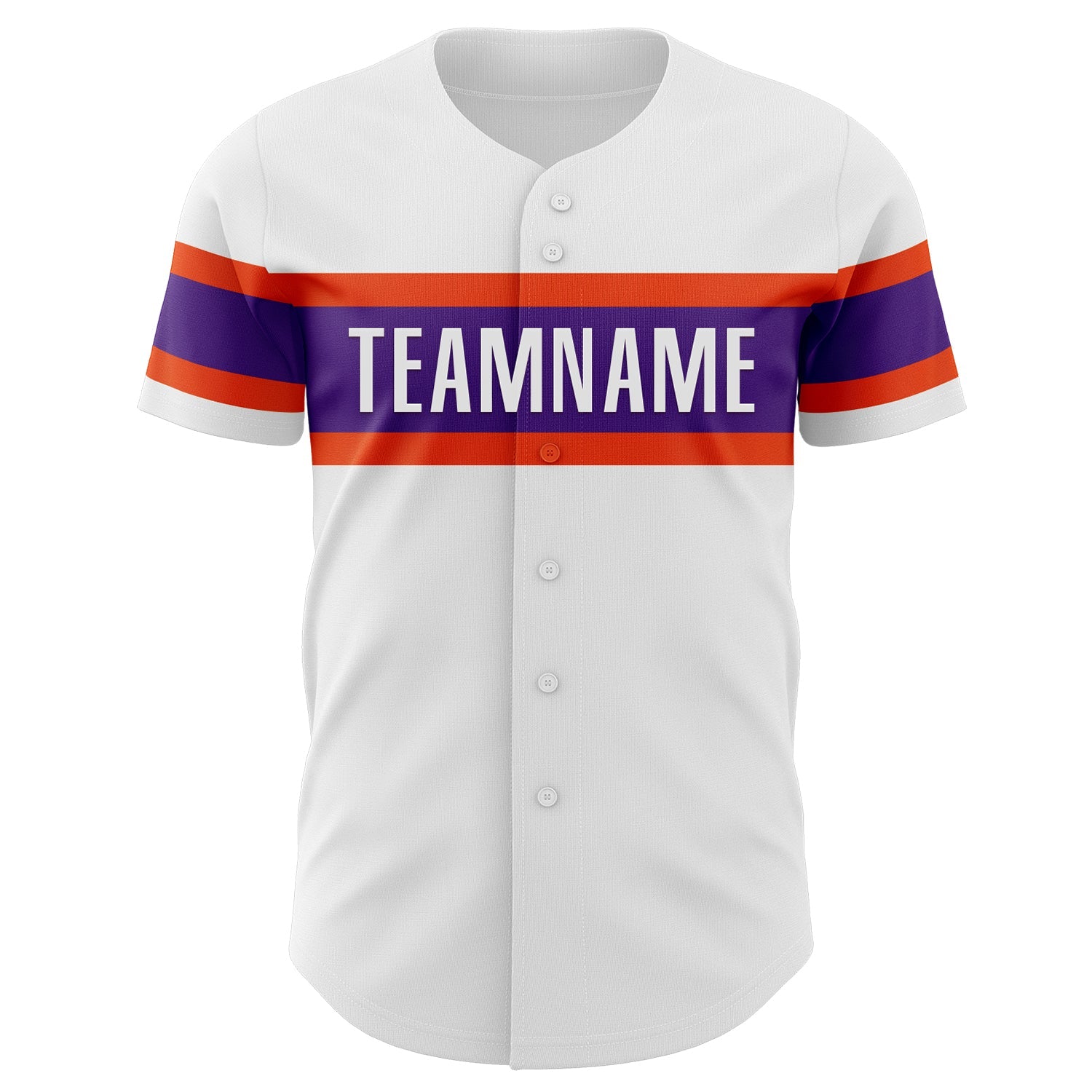 Custom White Purple-Orange Authentic Baseball Jersey view 2