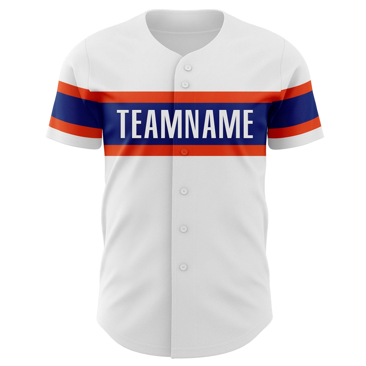 Custom White Royal-Orange Authentic Baseball Jersey view 2