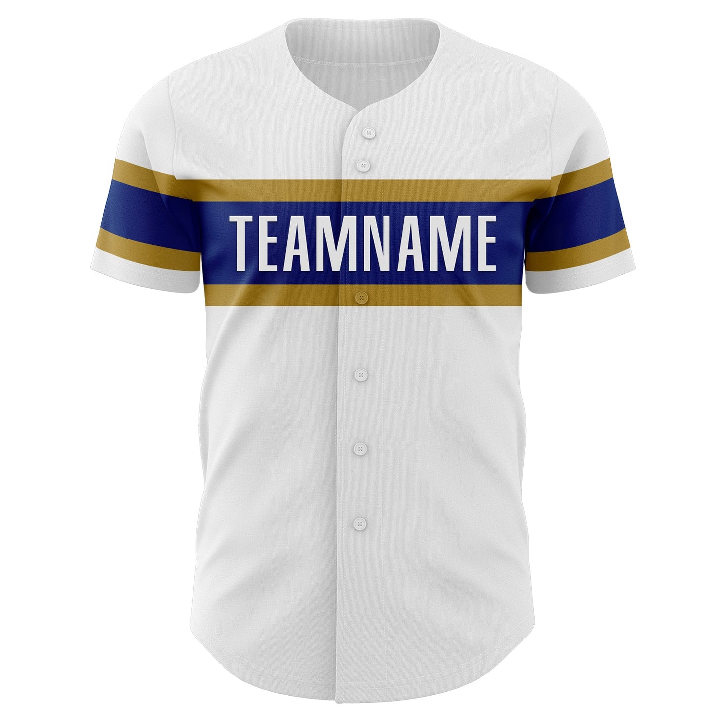 Custom White Old Gold-Royal Authentic Baseball Jersey view 2