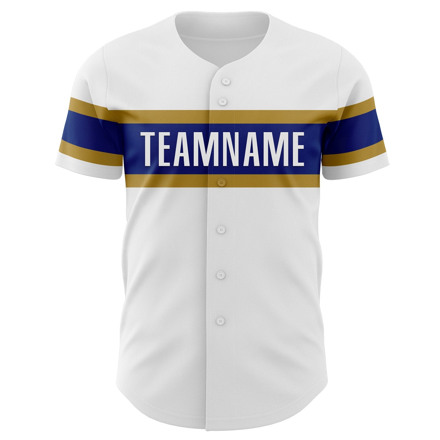 Custom White Old Gold-Royal Authentic Baseball Jersey view 2