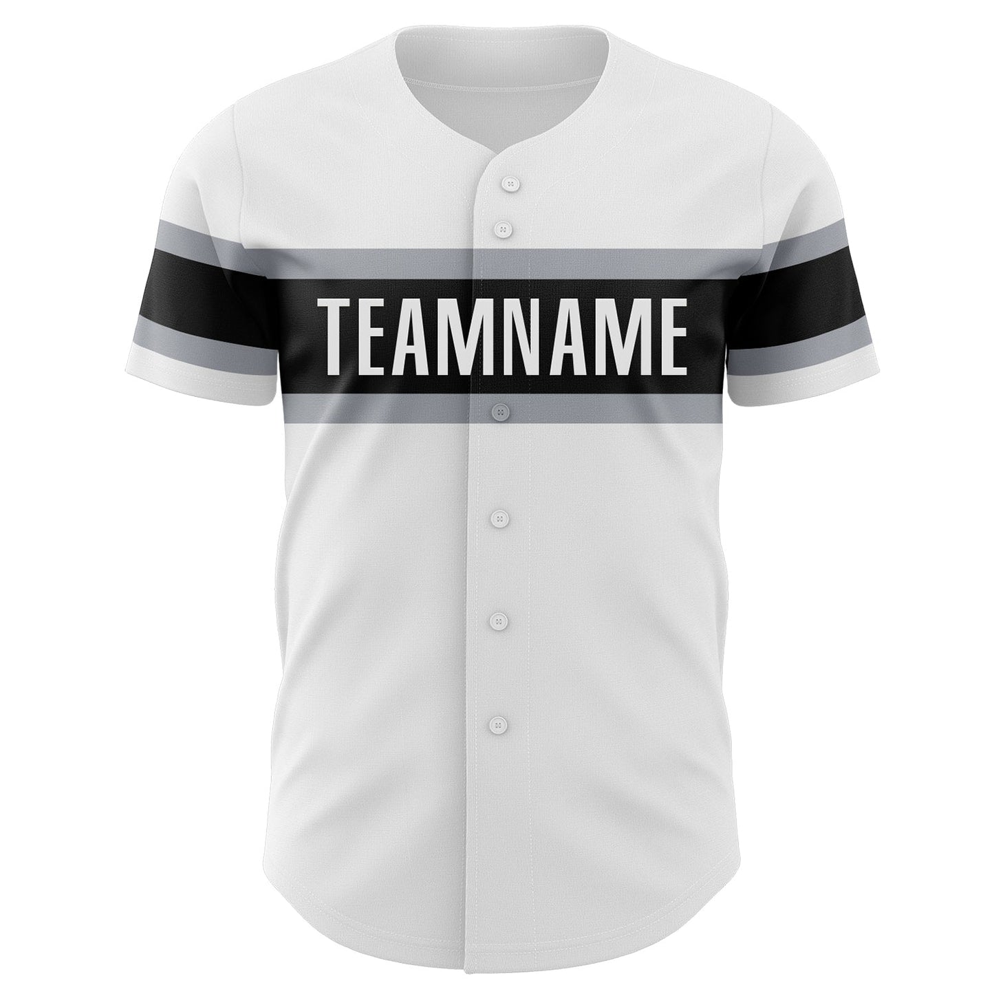 Custom White Black-Gray Authentic Baseball Jersey view 2